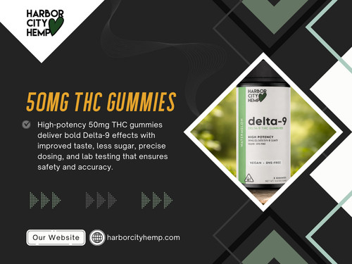 High-potency 50mg THC gummies have gained popularity among those looking for a controlled and effective way to relax. Unlike lower-dose edibles, these gummies provide a stronger, more lasting effect for users who are comfortable with higher doses.

Click here for more information: https://harborcityhemp.com/product/d9-thc-gummies-50mg-high-potency/

Harbor City Hemp

Address: 186 Specialty Pt, Sanford, FL 32771, USA
Phone: +1-619-639-4386

Read Our Blogs:
https://v.gd/azX2O8
https://is.gd/EmE0N7
https://tinyurl.com/29fgcezf

More Links:
https://tinyurl.com/2ym62s9v
https://v.gd/Ugg2W5
https://is.gd/qBAlBT
