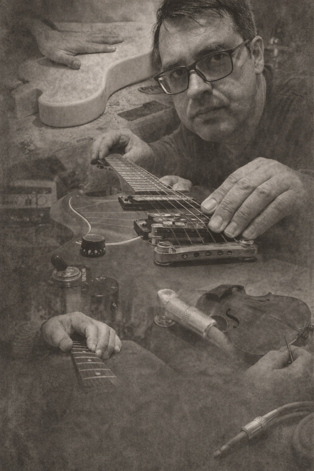 Jared Gómez trabajando en el taller