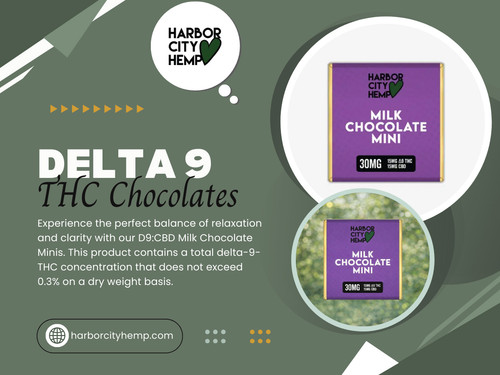 Mini chocolates like Harbor City Hemp Delta 9 Milk Chocolate Minis make portion control simple, offering precise dosing with rich flavor. By following serving guidelines, eating slowly, and storing responsibly, users can enjoy Cbd chocolates, Delta 9 chocolate, and Delta 9 thc chocolates safely and fully.

Click here for more information: https://harborcityhemp.com/product/d9cbd-milk-chocolate-minis-30mg/

Harbor City Hemp

Address: 186 Specialty Pt, Sanford, FL 32771, USA
Phone: +1-619-639-4386

Read Our Blogs:
https://v.gd/azX2O8
https://is.gd/EmE0N7
https://tinyurl.com/29fgcezf

More Links:
https://tinyurl.com/2ym62s9v
https://v.gd/Ugg2W5
https://is.gd/qBAlBT