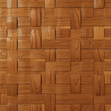 lucid origin Woven wooden strip texture with a high gloss varnished finish. Interlocking poli 0