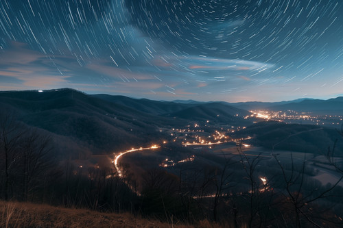 view starry night sky with nature mountains landscape.jpg