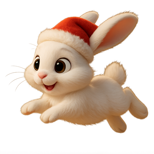 20251203 1807 Festive Jumping Bunny simple compose 01kbjbydk1fk7a5jwkw9hpd0k3.png