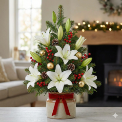 Christmas Lilies Tree Bouquet.png