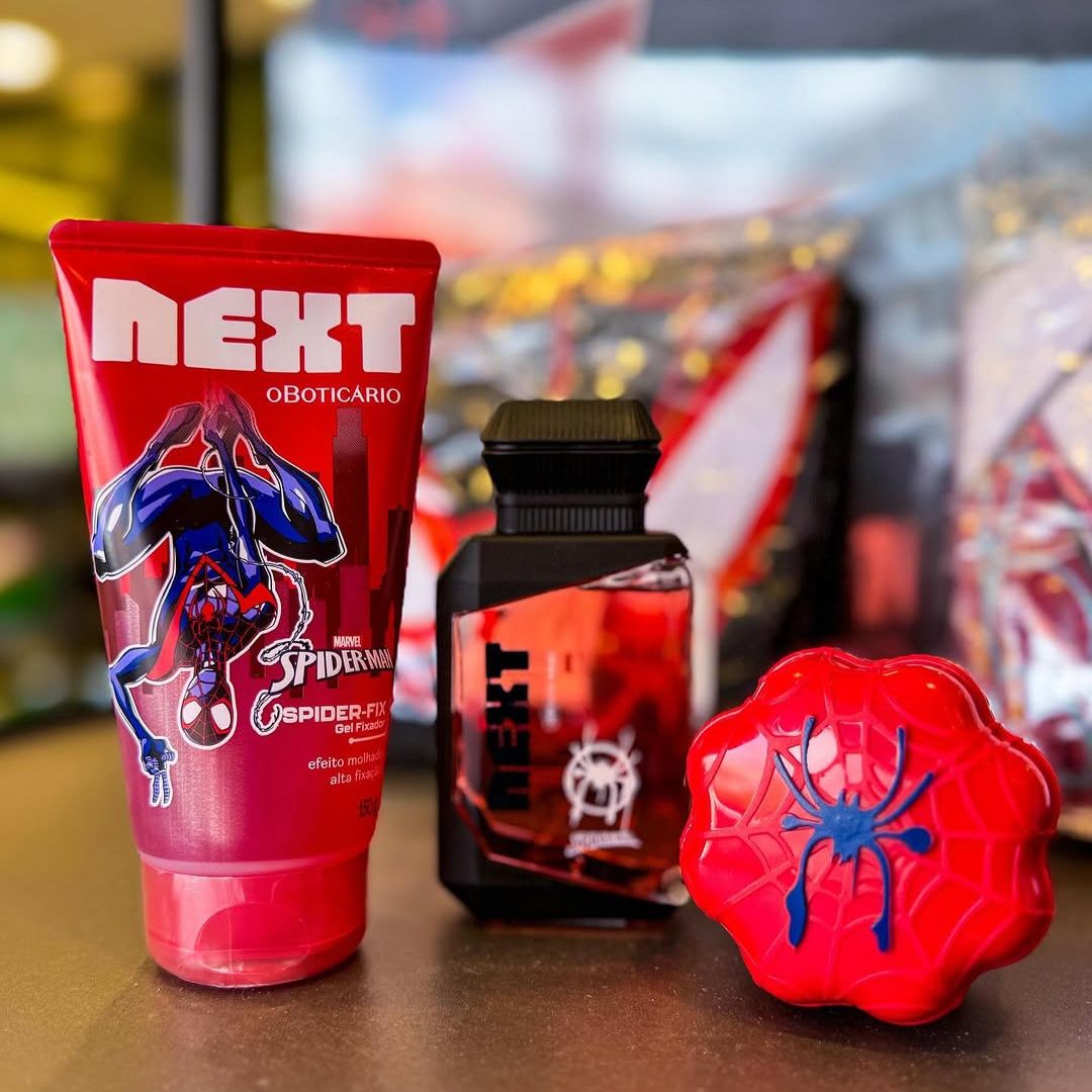 Combo Next Spider Man: Colônia Infantil 75ml + Sabone-teia 90g + Gel Fixador 150g