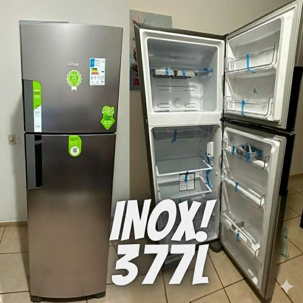 Geladeira/Refrigerador Consul Smart Frost Free Inox Duplex 377L CRM44MKANA –