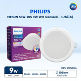 den downlight am tran doi mau led philips meson ssw d105 9w wh recessed led cct 27k 40k 65k 680lm