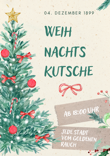 Grün Beige Illustriert Wasserfarbe Weihnachtsmarkt Ankündigung Poster.png