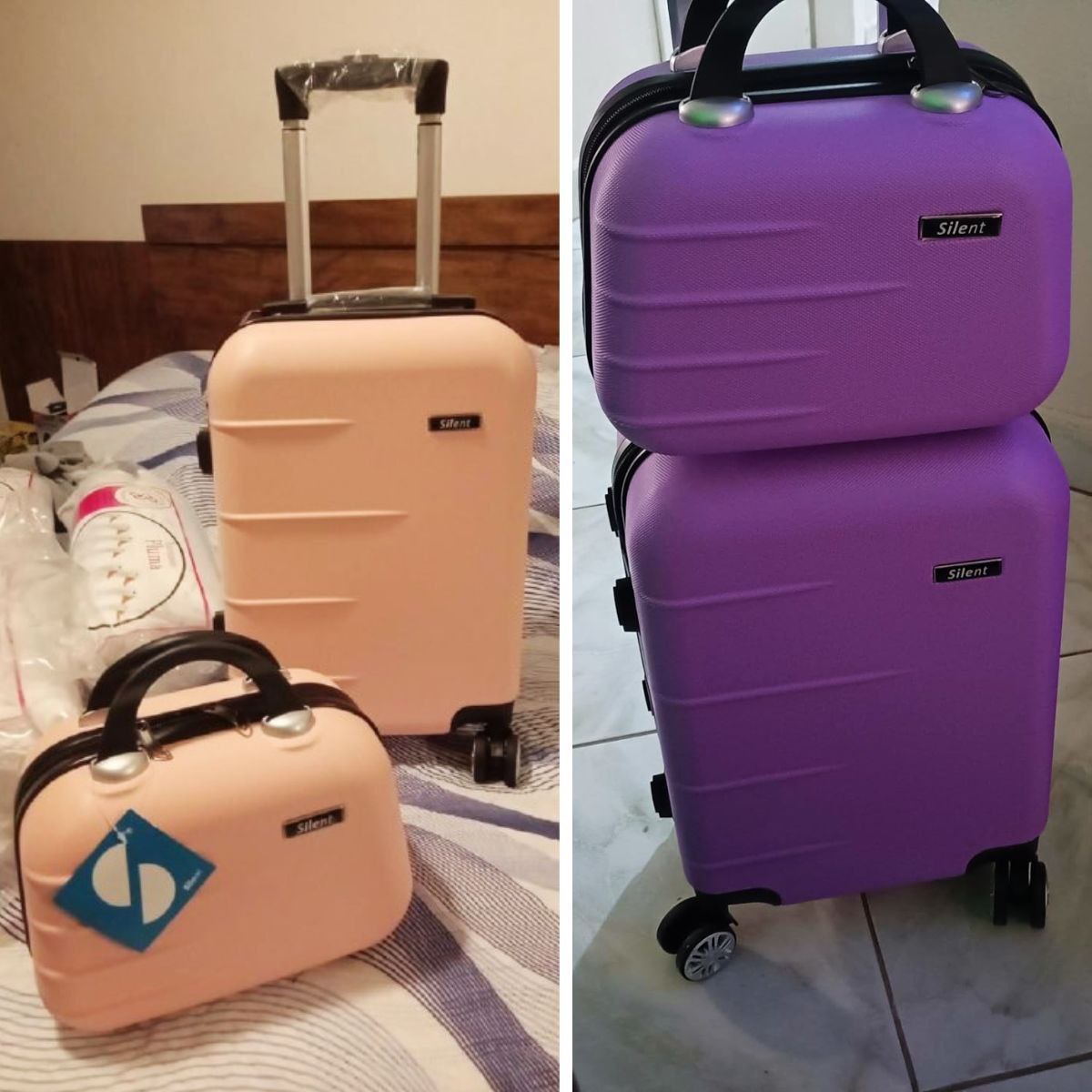 Kit Mala de Bordo Silent Ipanema + Frasqueira – Padrão ANAC | Rígida em ABS | 4 Rodas Duplas 360° | Cadeado Numérico Integrado | Leve e Resistente