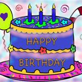 Birthday cake coloring pic
