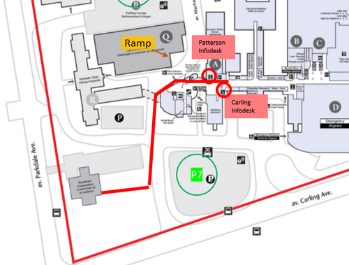 Civic to 4th floor Nurses Residence conference room.png