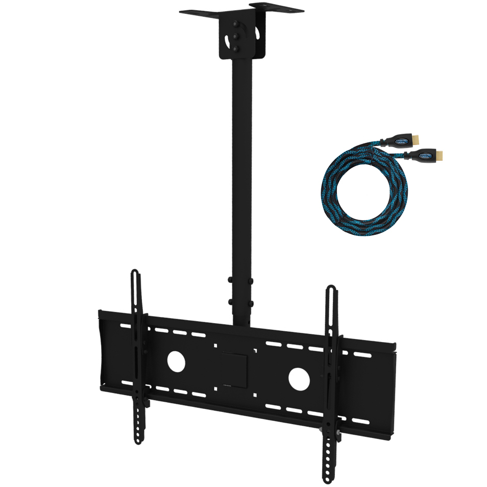 Details About Tv Ceiling Mount For 32 75 Led Lcd Tv Black Tilt Swivel W 15 Hdmi Cable