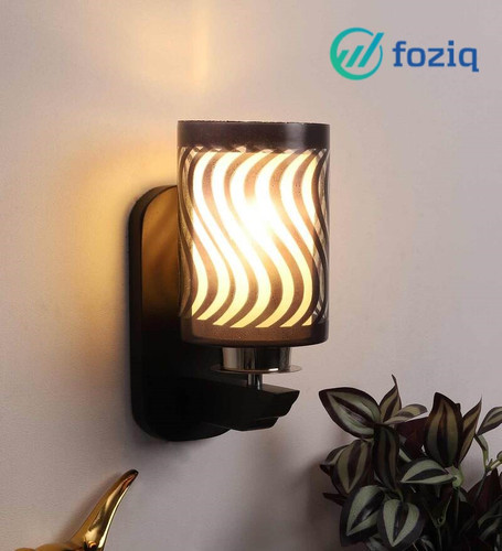Brown And Silver Wood And Metal Wall Light at Smart Foziq.jpg