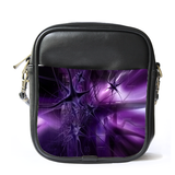 MiniSling0004 Mini Sling Bag Shoulder Bag Abstract Art Purple Star Design Animation Fantasy.png