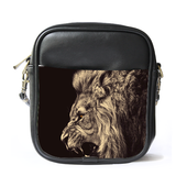MiniSling0057 Mini Sling Bag Shoulder Bag Beautiful Sexy Black Lion Face Animal Collections.png