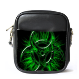 MiniSling0067 Mini Sling Bag Shoulder Bag Biohazard Logo Green Symbol With Black Background.png