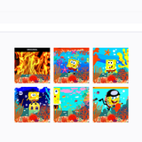 spongebob flames ocean