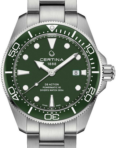 Certina DS Action Diver 43mm Powermatic 80 Ceramic Green 16138339 1