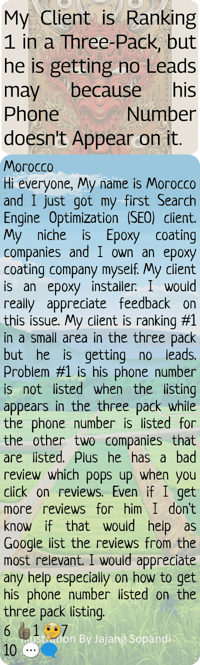 co 01004 my client is ranking 1 in a three pack but he is getting no leads may because his phone num.png