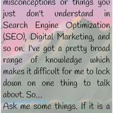 co 01168 someone has a pretty broad range of seo knowledge he answered what people asked