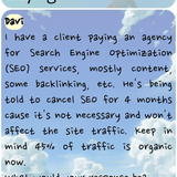 co 01169 someone told your client to cancel your seo service that your client had been buying