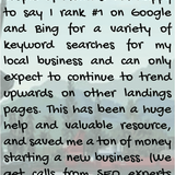 co 01234 i rank 1 on google and bing for a bunch of keywords for my local business ama