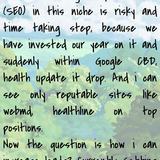 co 01123 any seo for a client selling cannabidiol cbd oil