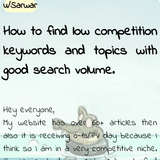 co 00353 to find low competition keywords and topics with good search volume