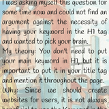 co 00408 necessary to have your keyword in the h1 tag and other headings