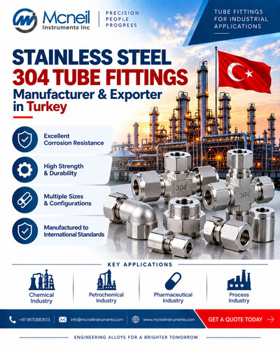 Stainless Steel 304 Tube Fittings Manufacturer & Exporter in Turkey | Mcneil Instruments.1