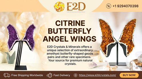 Purchase Citrine Butterfly Angel Wings from E2D Crystals & Minerals.2