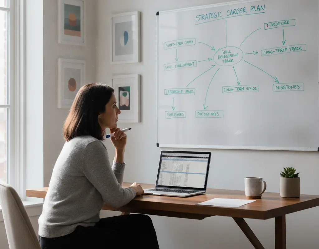 Professional planning an internal role change strategy