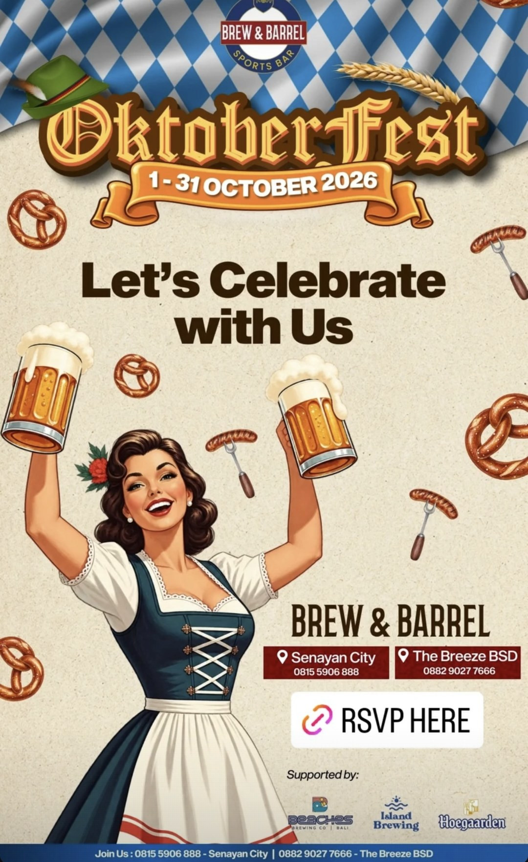 Brew & Barrel Oktoberfest 1 to 31 October 2026 poster