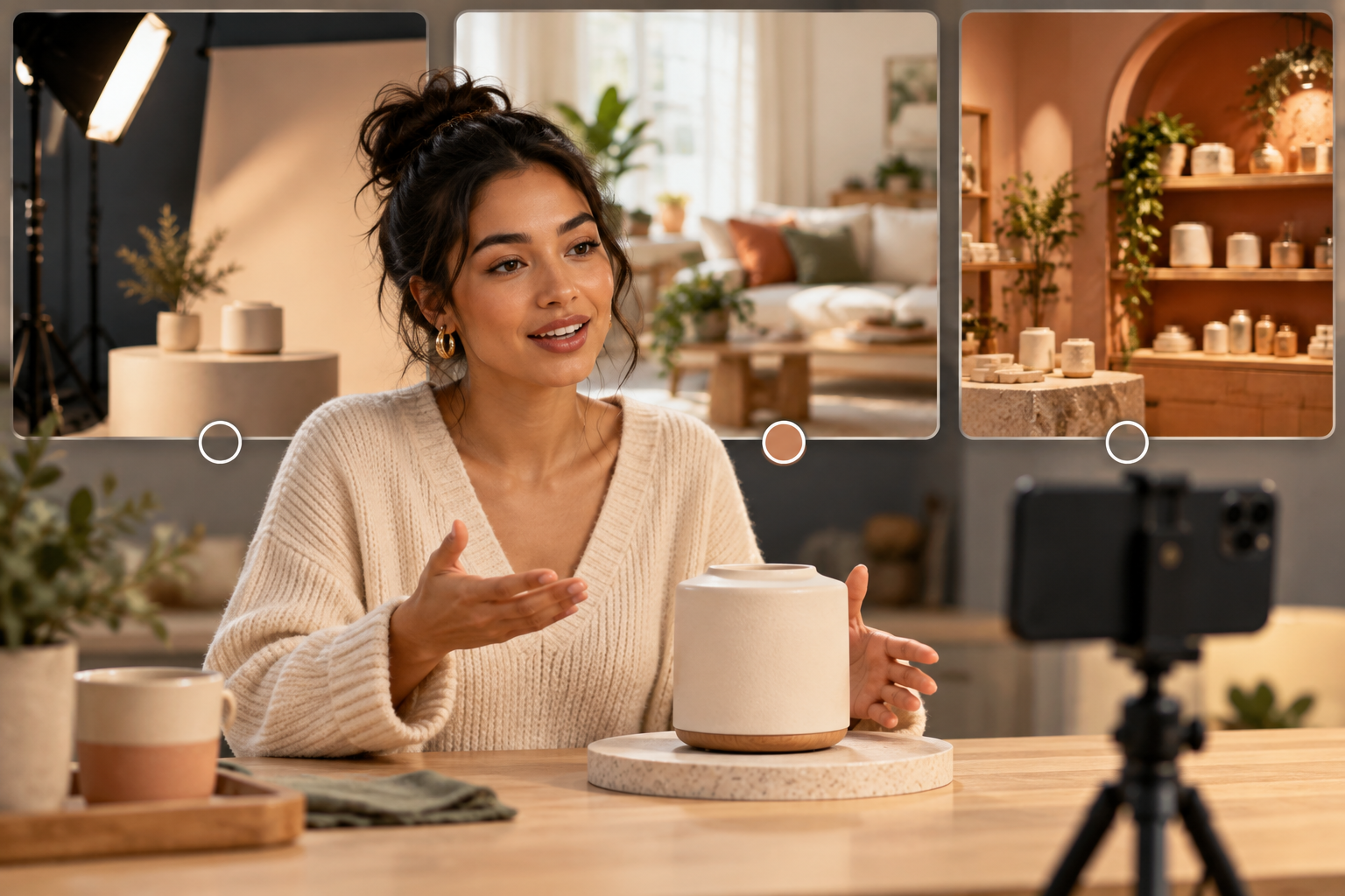 Product-video presenter scene options