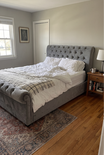 The DHS double bed with storage I styled for a main bedroom.2