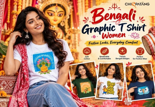 Bengali Graphic T-Shirts for Women – Stylish Durga Puja Fashion.jpg