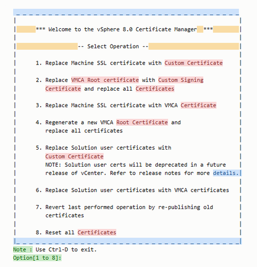 vCSA CA Current Layout