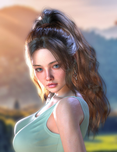 dforcefemessyhighponytailstrandbasedhairforgenesis98and8100maindaz3d.1