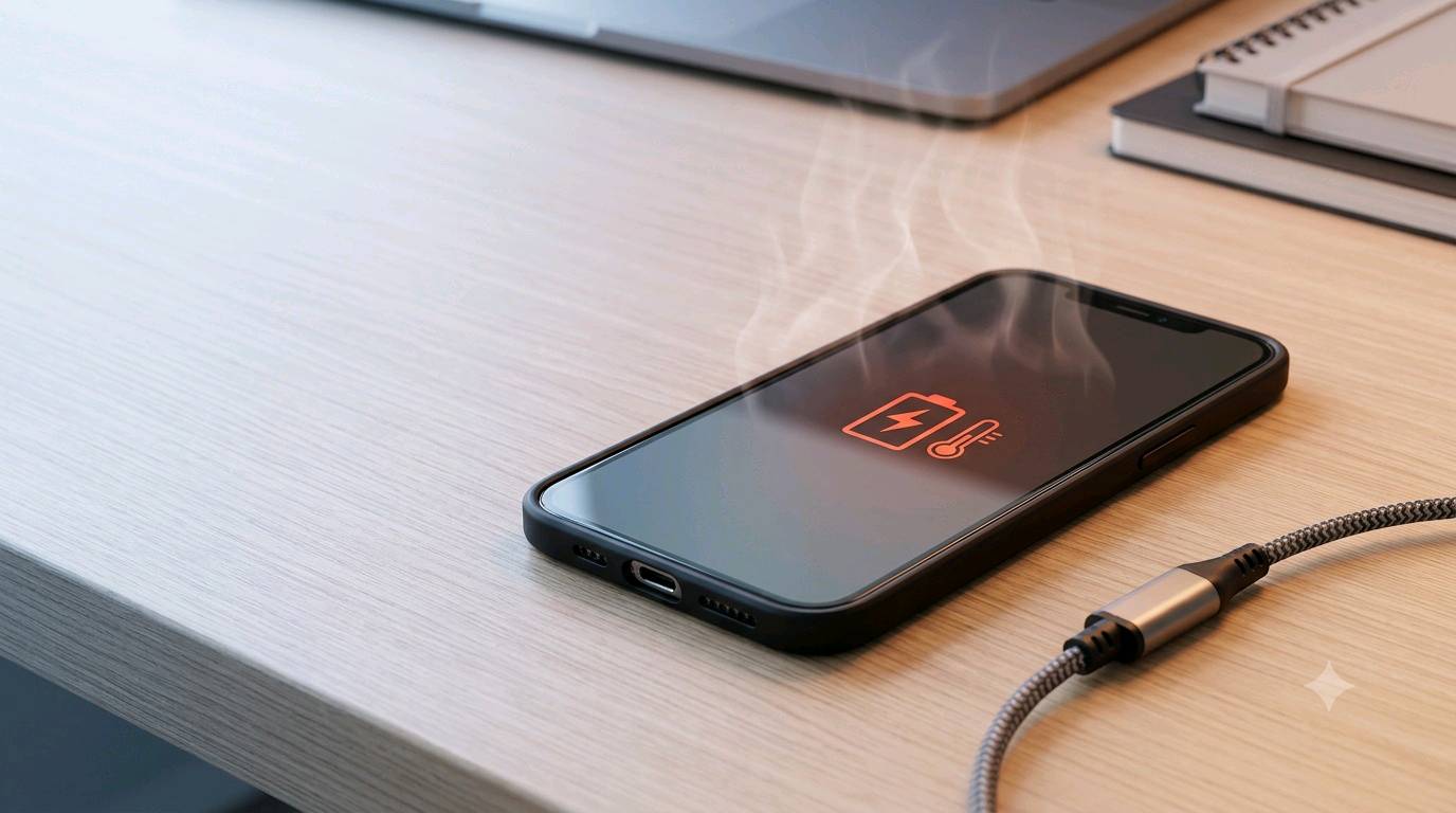 Smartphone getting hot and overheating warning