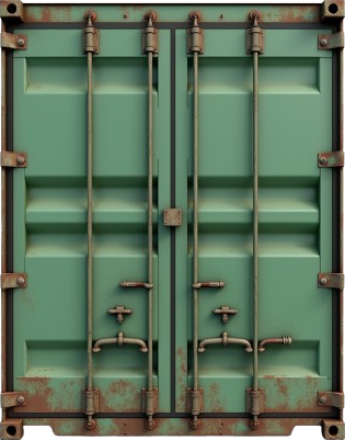 front plain view of a container colored in green and a bit rusted 8pn1mabknl16px1iolkz 0 removebg pr.png