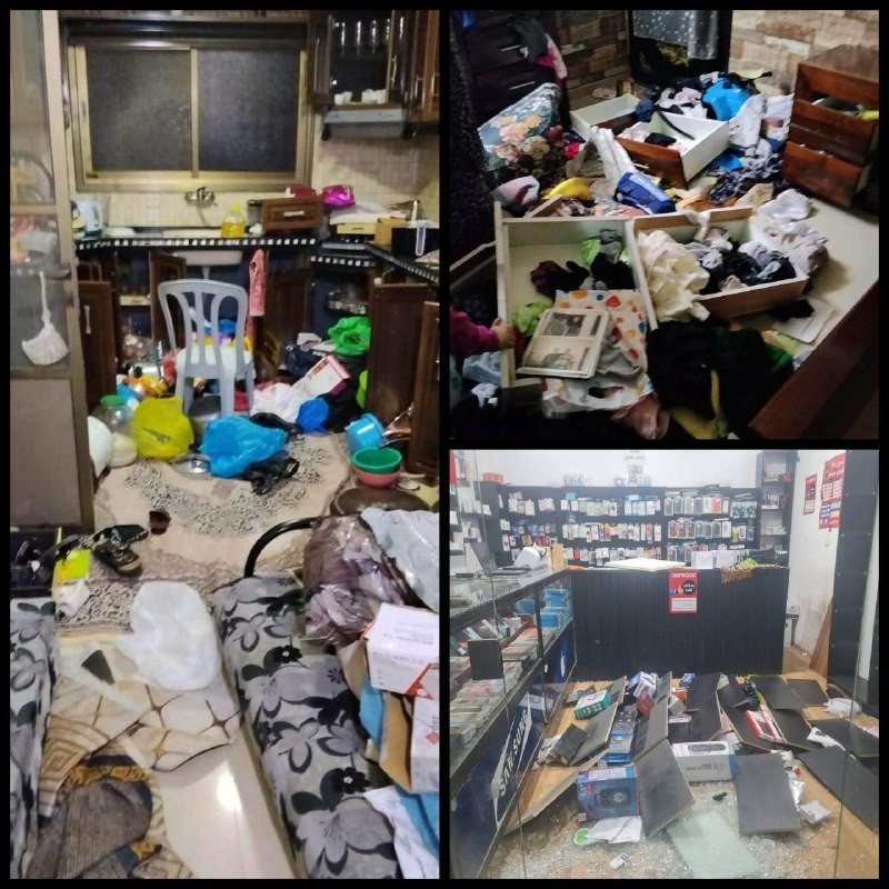 قوات الاحتلال تداهم المنازل والمحال التجارية وتعبث بمحتوياتها خلال اقتحام بلدة كفر اللبد شرق طولكرم....