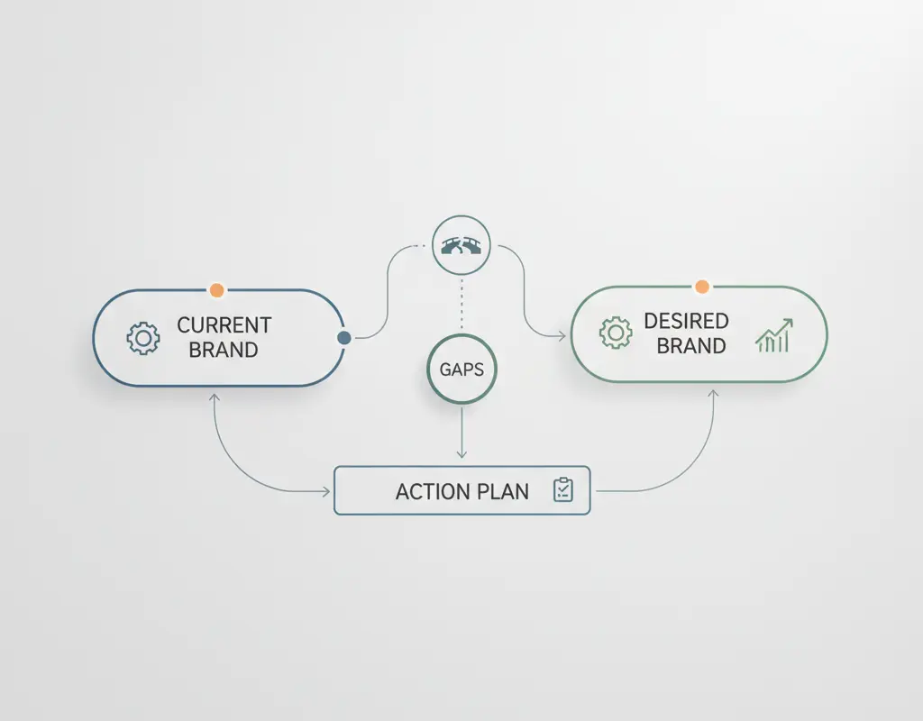 Visual representation of a personal brand audit process