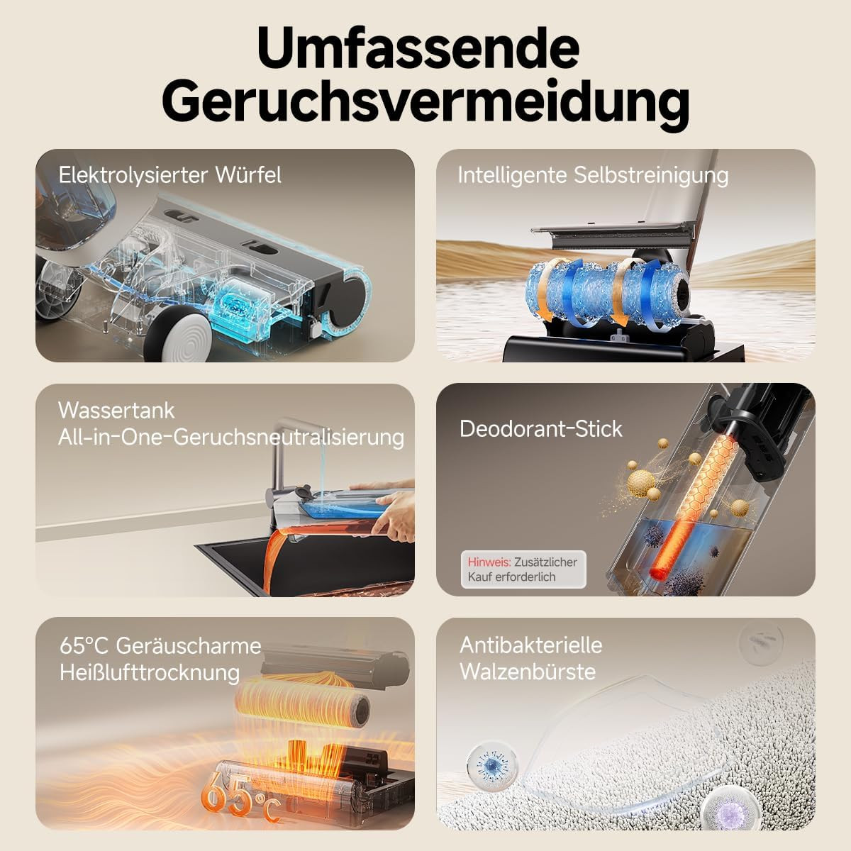 Saugen und Wischen in einem Durchgang