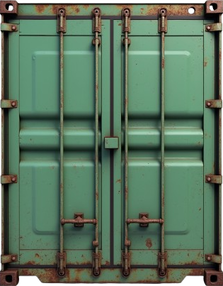front plain view of a container colored in green and a bit rusted ld5zg2utzwj91rmh1s84 1 removebg pr.png