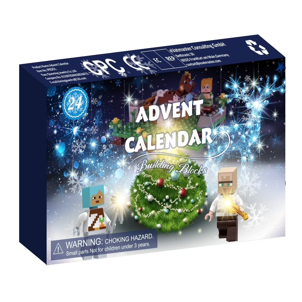 24-Day Pixel Building Block Advent Calendar for Kids – Christmas Countdown Character Figures 7
