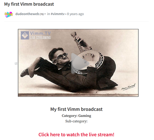 first vimm