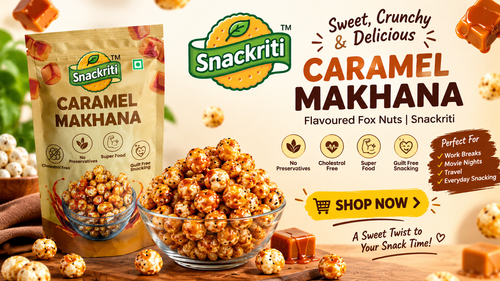 Caramel Makhana – Sweet, Crunchy & Delicious Flavoured Fox Nuts Snackriti.png