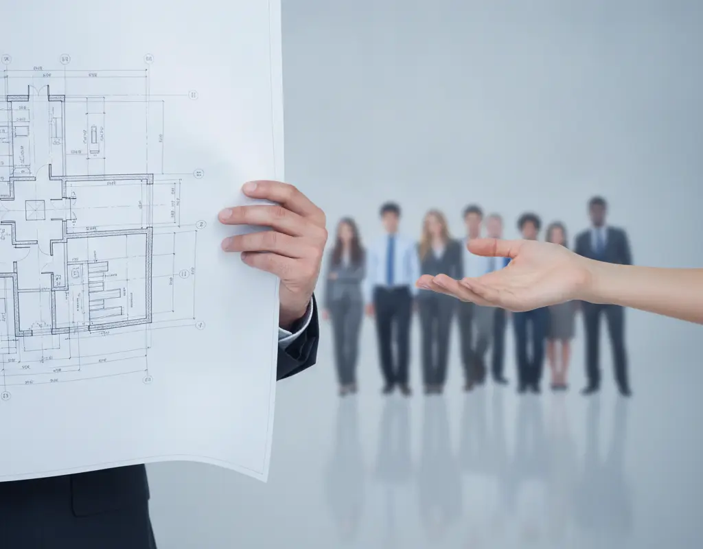Comparing hard skills (technical blueprint) and soft skills (team guidance) in a professional context