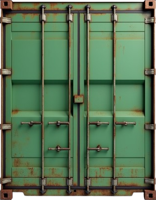 front plain view of a container colored in green and a bit rusted 935ul13mfrcz3kc19hxt 0 removebg pr.png