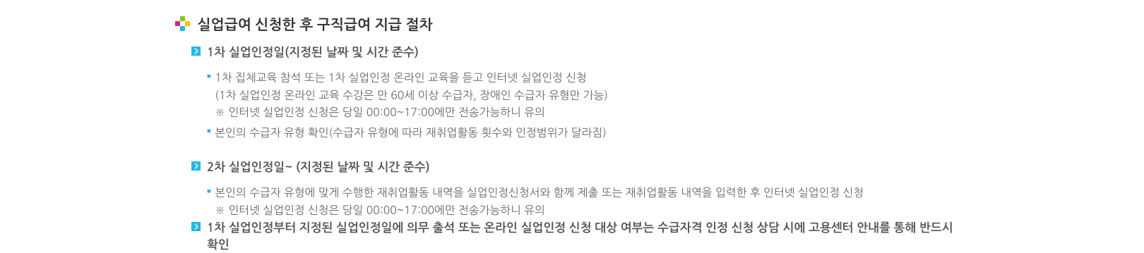 신청 이후 첫 실업인정 날짜와 방식 확인을 안내하는 화순고용복지센터 원문