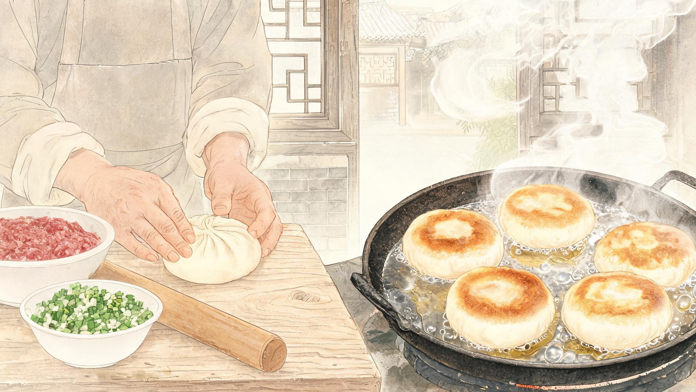 北京门钉肉饼·工艺